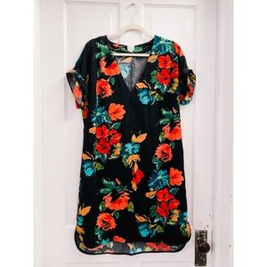 Floral dress with bold flowers